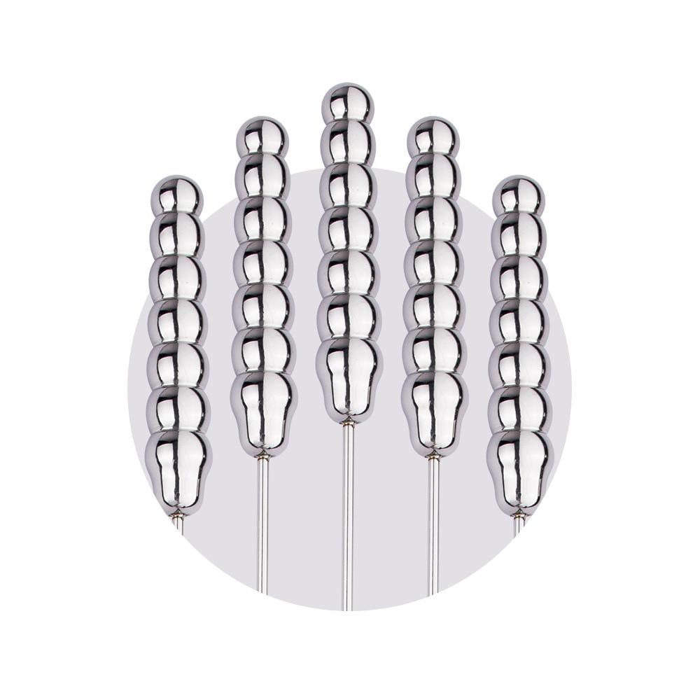 Unisex Stainless Steel Urethral Stick Metal Pull Bead Anal Massager Sounding Urethral Sex Toy Penis Plug Chastity BDSM