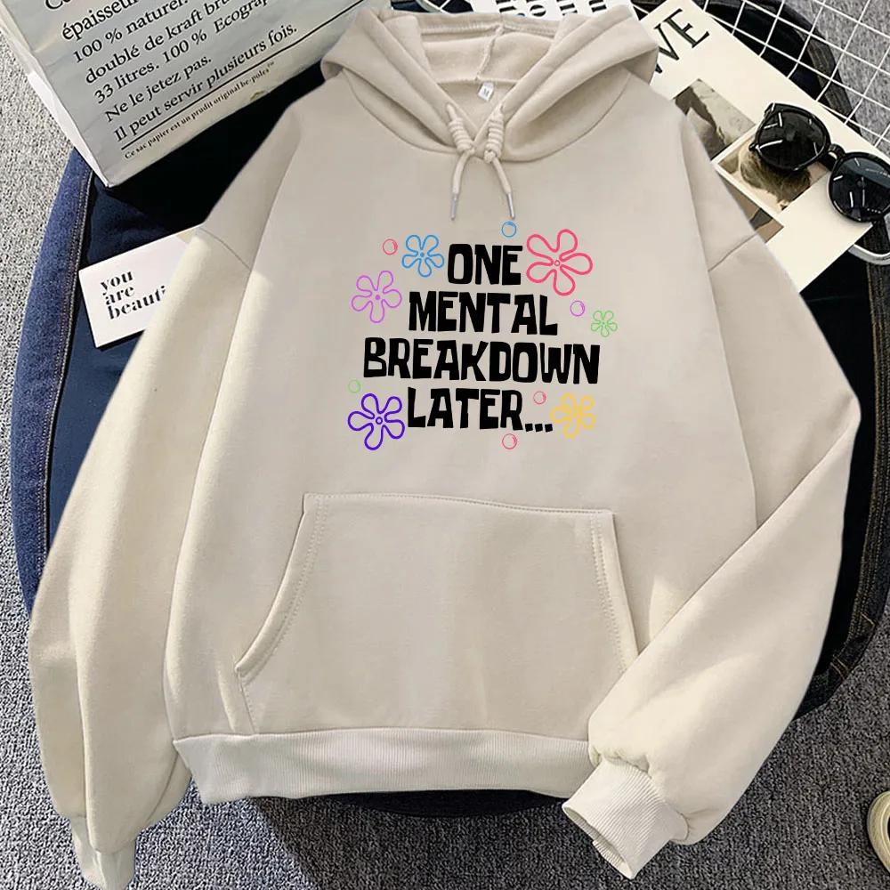 Winter Mädchen Hoodies Eine mentale Krise später Buchstaben Grafik Sweatshirts Damen Kleidung Sudaderas Casual Langarm Hoodie