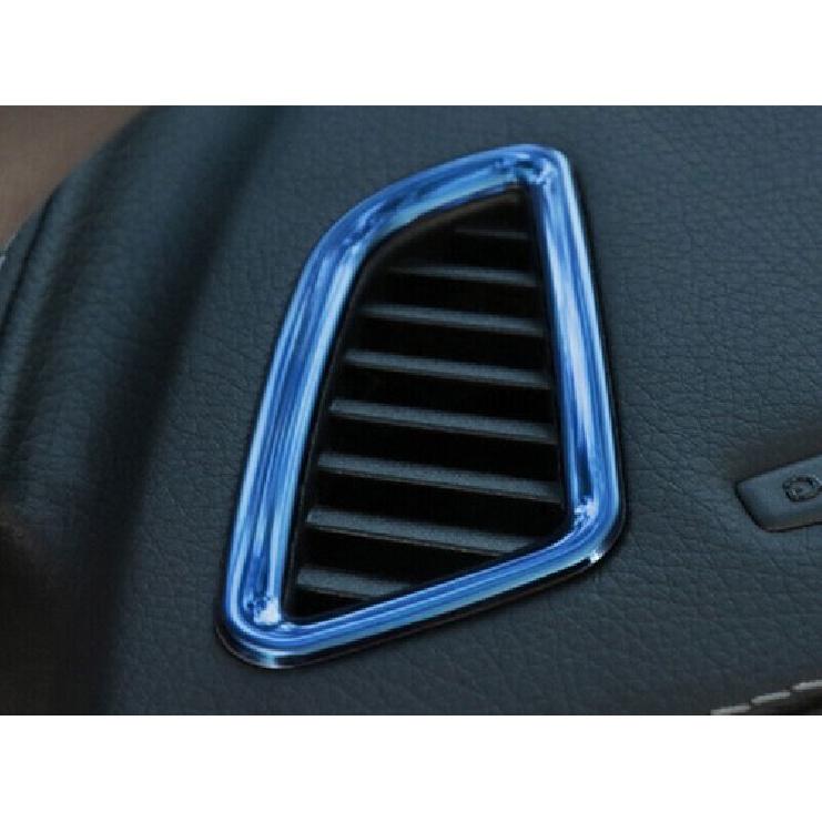 For Benz C-Class Blue Titanium Cover Trim 2015-21 Car Dashboard Side Outlet Vent
