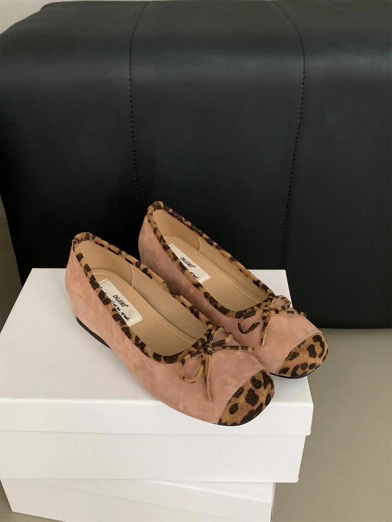Fashion IPPEUM Ballerinas Zapatos Mujer Round Toe Ballet Flats Shoes For Women 2025 New Leopard Mary Jane Shoes