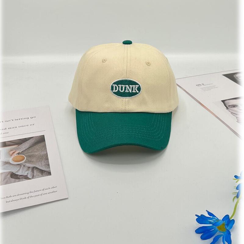 

22 new couples spring and summer baseball caps women s color matching letters are versatile, suitable for round face peaked caps, face repair and lazy Adjustable