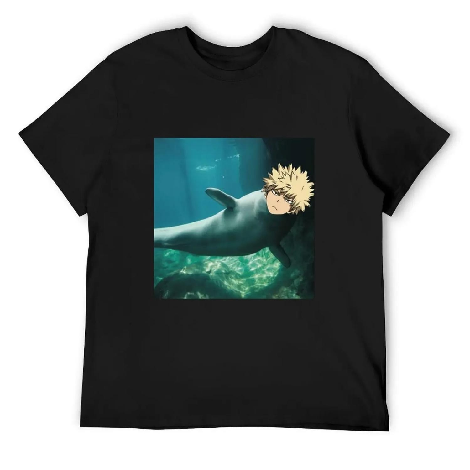 Bakugou Whale T-Shirt Blouse cheap stuff oversized shirts graphic tee Men s t shirts S