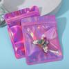 50pcs Jewelry Earring Self Sealing Bag Iridescent Laser Pouches Resealable Storage Bag