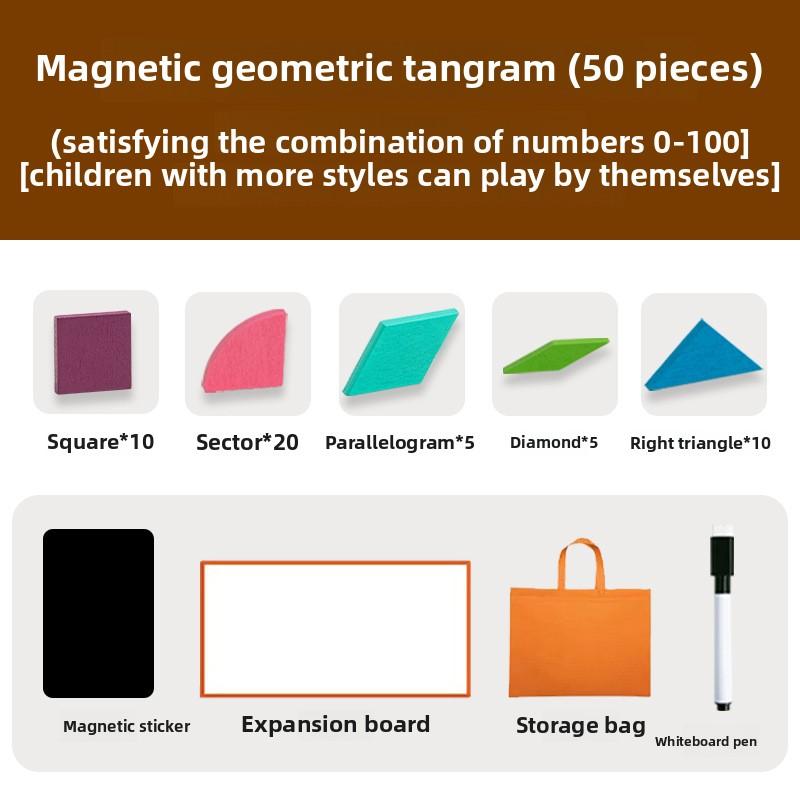 CPC CE Magnetic Tangram Puzzle Wooden Geometric Building Block Primary School Students 3-6 Years Old Children Educational Toys