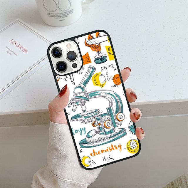 Vintage Seamless Chemistry Laboratory Phone Case For iPhone 17 Air 13 12 Cover For Apple 14 15 16 Pro Max Plus SE