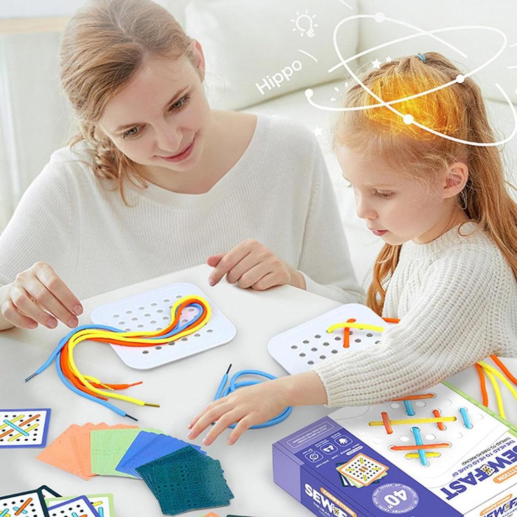 Brinquedos Montessori Tábua de Corda de Madeira Treinamento de Habilidade Motora Fina Quebra-cabeça Pensamento Lógico Jogos Sociais Auxílio de Educação Infantil Para Criança Crianças