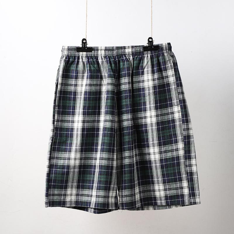 Cotton Blend Mens Underwear Boxers Shorts Male Casual Sleepwear Underpants Plaid Loose Comfortable Homewear Sleeping Short Pants