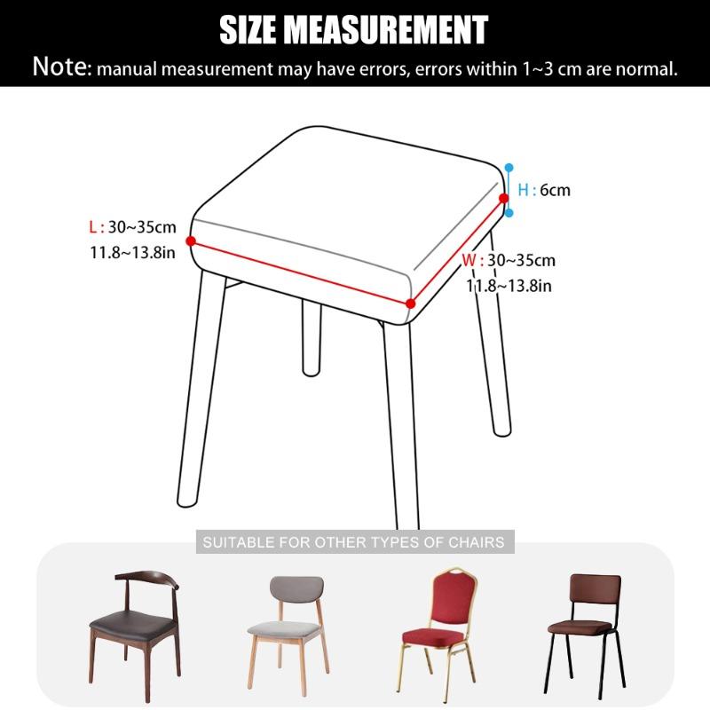 Jacquard Chair Seat Cover Elastic Rectangle Bar Stool Cover Elastic Chair Protector Removable Dust Covers Square Stool Covers