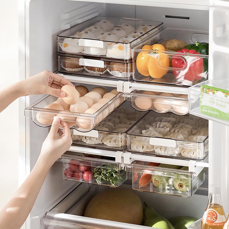 Yimijia Hanging Refrigerator Storage Drawer Organizer for Food, Fruits, and Eggs