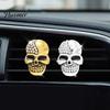 Auto Fragrance Tablets Halloween Car Vent Clip Air Fresheners Clip, Half Faux Diamond Skeleton Decorative Diffuser, Scent Aromatherapy for AC Outlet,