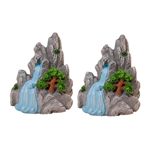 2 szt. Miniaturowa kamienna statua Żywiczne modele sztucznych skał do materiałów do dioram Krajobraz z miniaturowymi pociągami Kolejowy stół piaskowy Akcesoria do ogrodu zen
