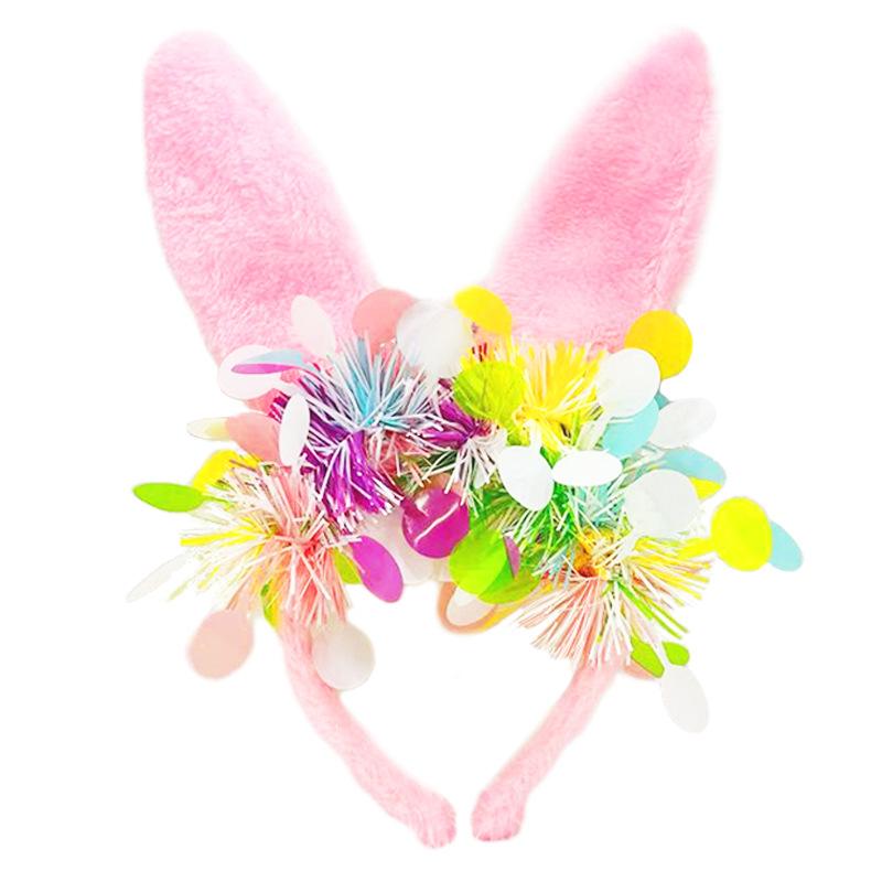 Children Headwear Comfortable Rabbit Ear Headband Animal Headband Stylish Easter Party Photo Prop For Easter Egg Hunt Party