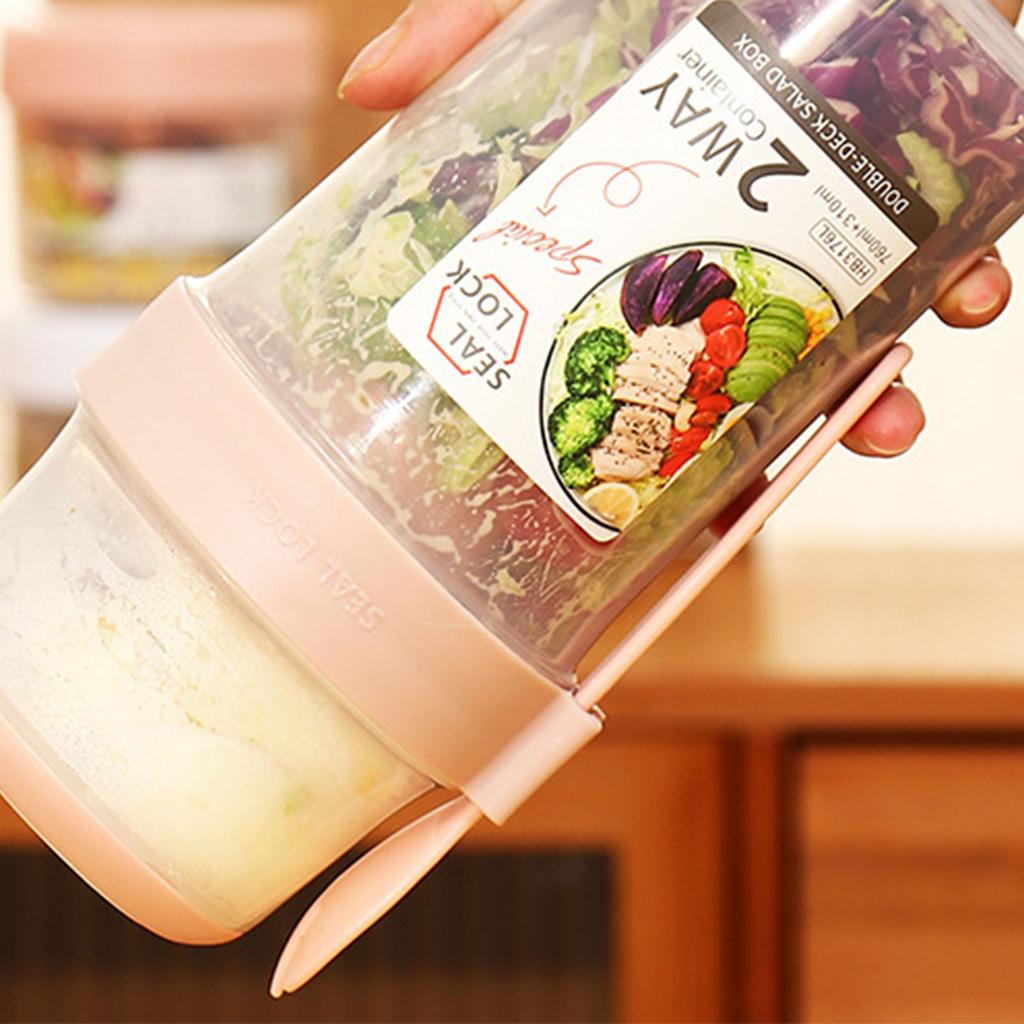 Salad Yogurt Box Cereals Container Double-layered Portable Travel Storage Jars
