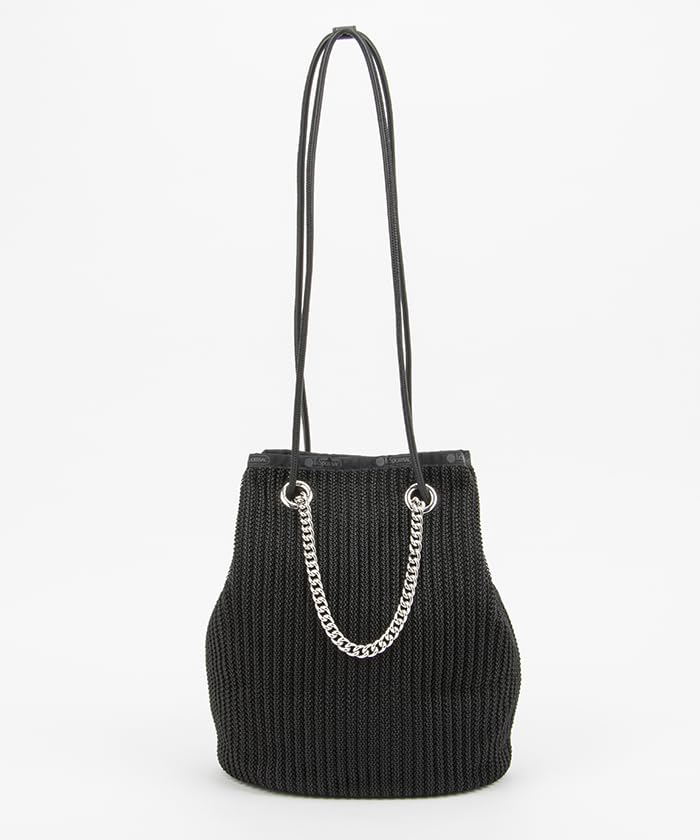 Official Tote Bag CHAIN CROCHET MED Black Crochet [LeSportsac] BUCKET/1363 Women's