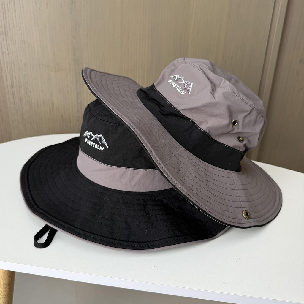 Spring and summer new thin mountaineering quick-drying hat women's outdoor big eaves sunscreen bucket hat sunshade sunscreen camping hat