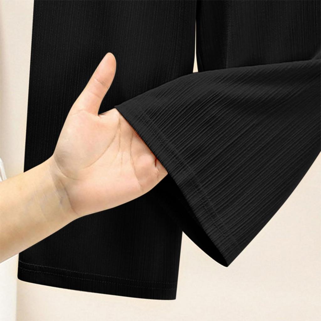 Girls' Loose Straight Leg Elastic Wide Leg School Casual Pants With Pockets Sports Pants