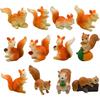 Pinenjoy Cute Squirrel 12 Miniature Animal Cake Garden Funny Birthday Small DIY Tabletop Entryway Room Office Garden Figurines, Pieces, Figures,