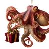 Christmas Octopuses Acrylic Ornament W/ Metallic Hanging Cord Ocean Sea Octopuses Acrylic Hanging Decor for Marine Lovers Divers