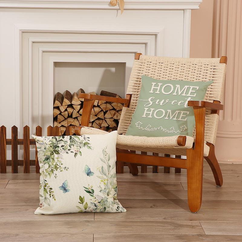 New Floral Print Pillow Cover Spring Indoor Simple Decoration Sofa Pillow Set Car Cushion