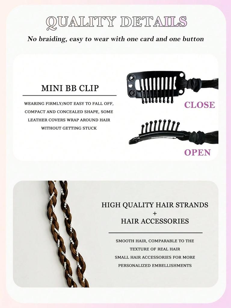 1 Piece/pack Wig Braid Synthetic One Card Twist Braid Imitation Pearl Boxing Braid Ponytail