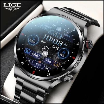 LIGE Neue Bluetooth-Anruf-Smartwatch für Herren, voller Touchscreen, Sport-Fitness-Uhr, Bluetooth ist für Android iOS-Smartwatch geeignet