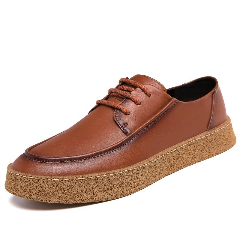 New Men's Genuine Leather Loafers Casual Shoes Handmade Soles Shoes Men's Outdoor Hiking Shoes Quality Split Leather Flat Moccas