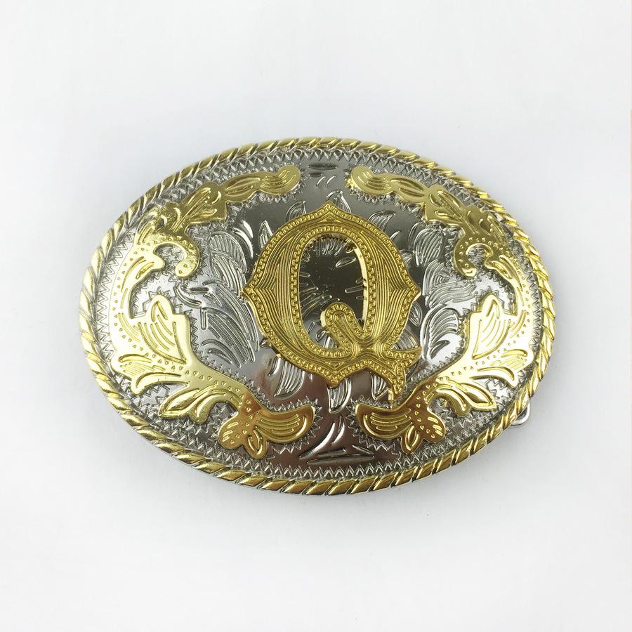 H Letter Gold Inlaid Floral 26-Letter Belt Buckle - Fashionable, Casual Design
