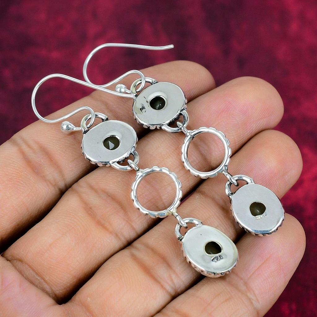 Green Chalcedony 925 Solid Sterling Silver Earrings, Handmade Gemstone Earrings Jewelry, Gifts For Wife Brand New Earrings