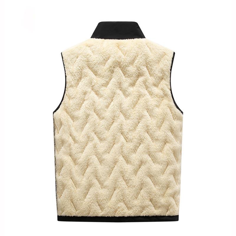 Autumn Winter Fashion Men's Vest Jacket Casual Warm Standing Collar Sleeveless Men