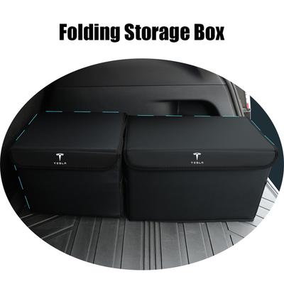 Car Luxury Leather Storage Box Trunk Stowing Tidying Organizer Bag For Model 3 Model Y SpaceX Model S Model X Cybertruck
