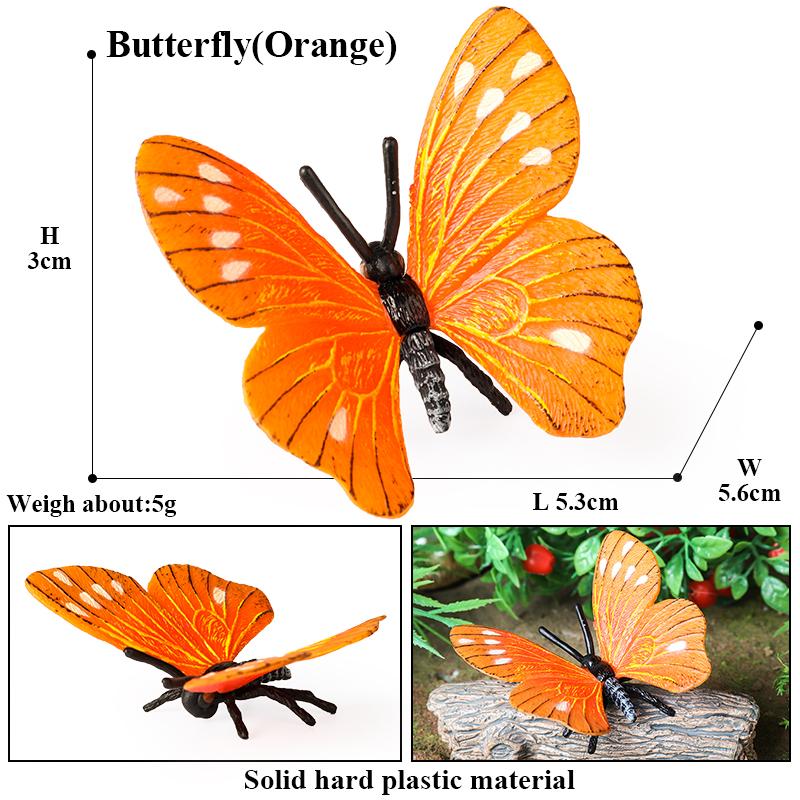 Oenux Insect Animals Model Monarch Actias Ningpoana Swallowtail Butterfly Growth Cycle Garden Figurine Education Kid Toy Gift