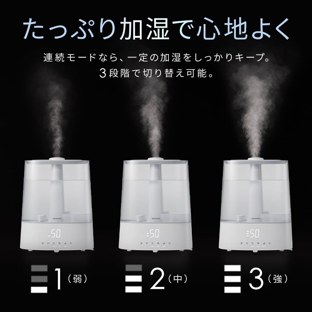 Iris Ohyama Top-Fed Ultrasonic Hybrid Humidifier, 550ml, White