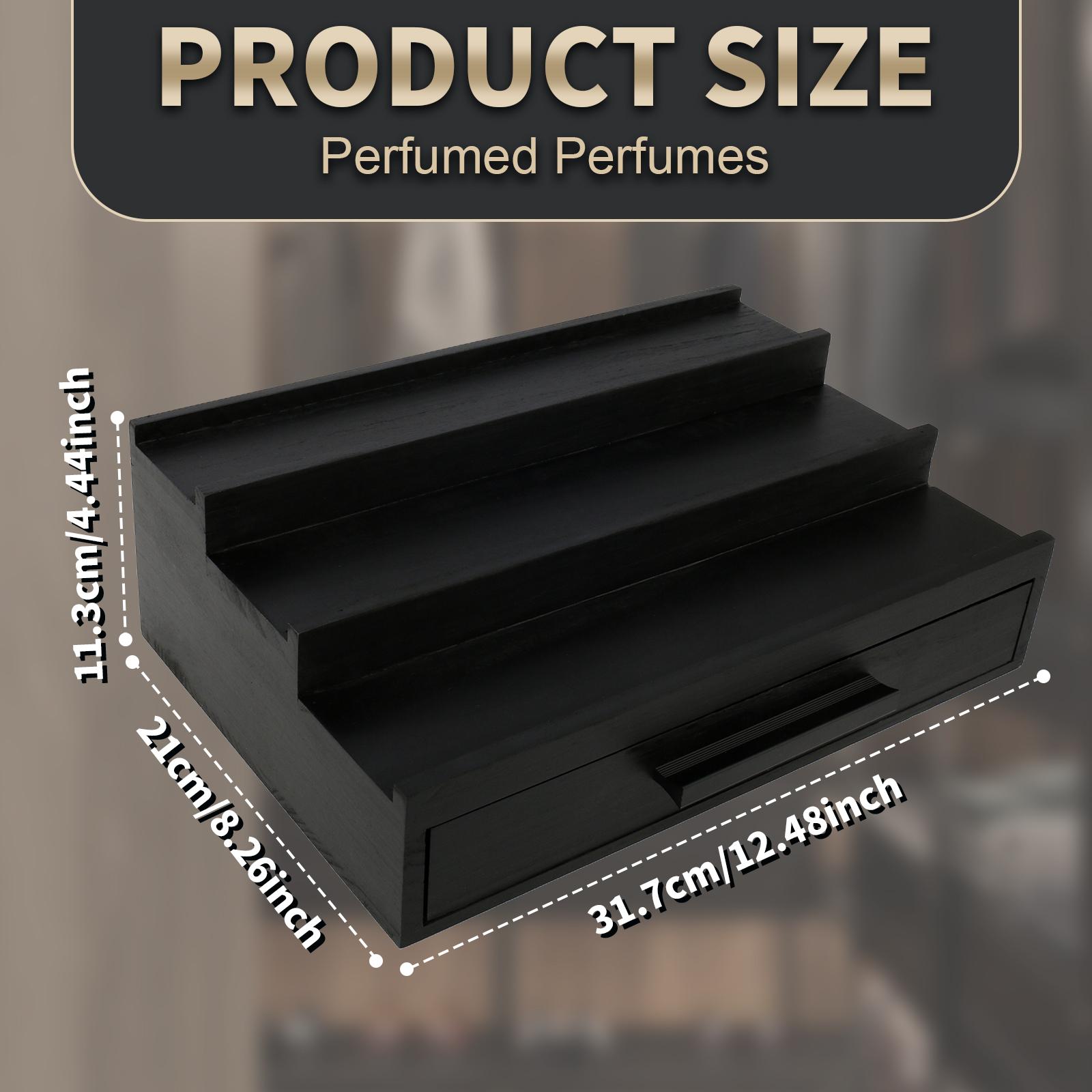 

3-ярусная деревянная подставка для дисплея Органайзер для парфюмерии и косметики с ящиком для хранения Многофункциональный для столешниц Хранение ювелирных изделий и одеколона