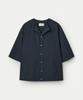 UMARMUNG Convertible Collar Half Sleeve Shirts_Navy