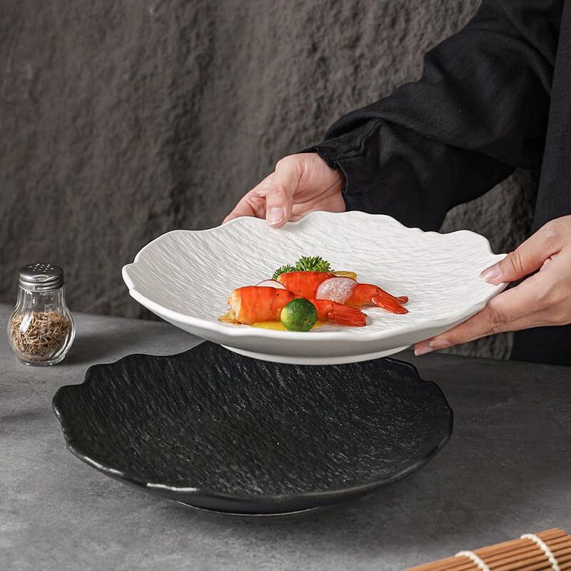 Qinkai Nordic Stone Pattern Ceramic Dinner Plate