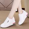 Frühling, Sommer und Herbst Damenschuhe neue dicke Sohle Keilabsatz Innenabsatz Absatz Einzelne Schuhe kleine weiße Schuhe Damen Low-Top Freizeit-Sportschuhe