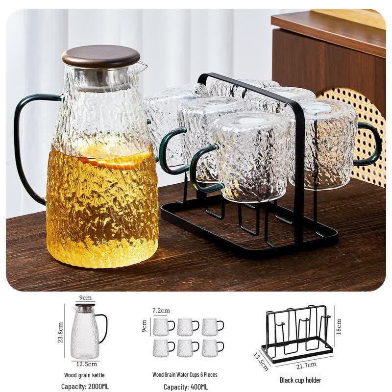 Heat-Resistant Glass Water Pitcher and Cup Set