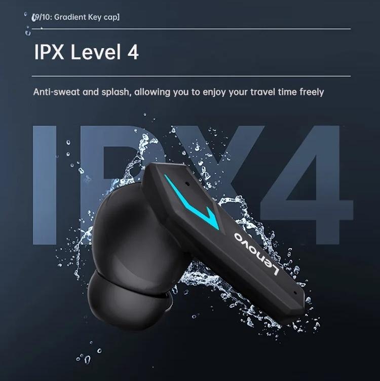 Écouteurs Bluetooth 5.4 d'origine Lenovo TG102, casque de sport sans fil intra-auriculaire, jeu, faible latence, double mode, musique