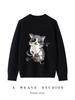 Cashmere Knit Cat Pattern Sweater - Autumn/Winter Loose Fit Round Neck Layer
