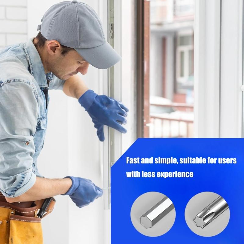 2Pcs Window Adjustment Tool Heavy Duty Steel Steel Window Adjuster 4mm Curved Inside Hexagonal Wrench Enduring