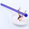 2Pcs Drinking Thickened Good Transmittance Heat Resistance Drinking Glass Creative Colorful Milk Tea Straws Daily Use