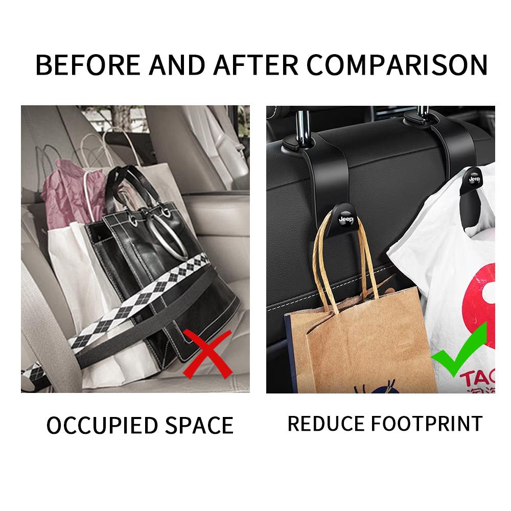 2/4Pcs Car Seat Headrest Storage Hanger Rear Seat Hooks Auto Seat Organizer Holders For Jeep Renegade Wrangler jk Compass Grand AMP1