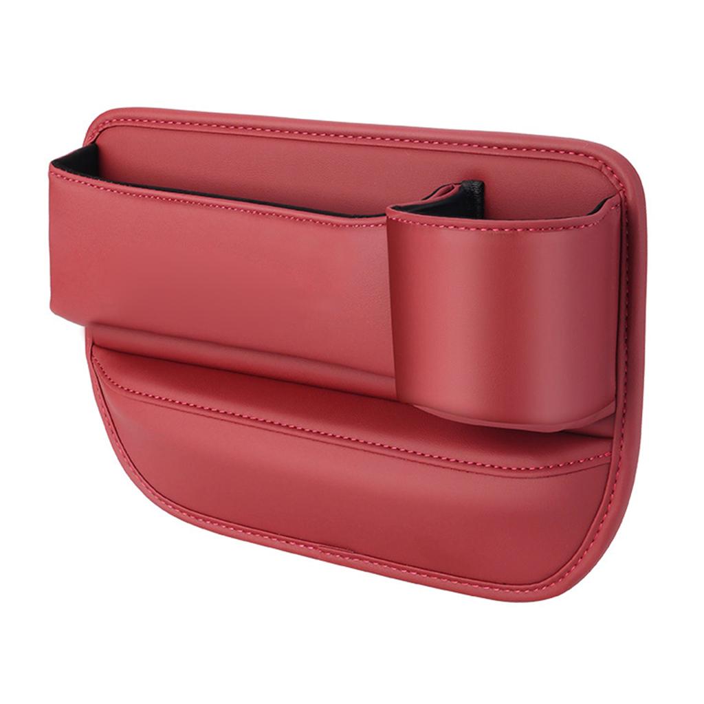 Interior Accessory Seat Filler with Cup Holder Leather Organizer Box Auto Bag Front Seat Storage Box