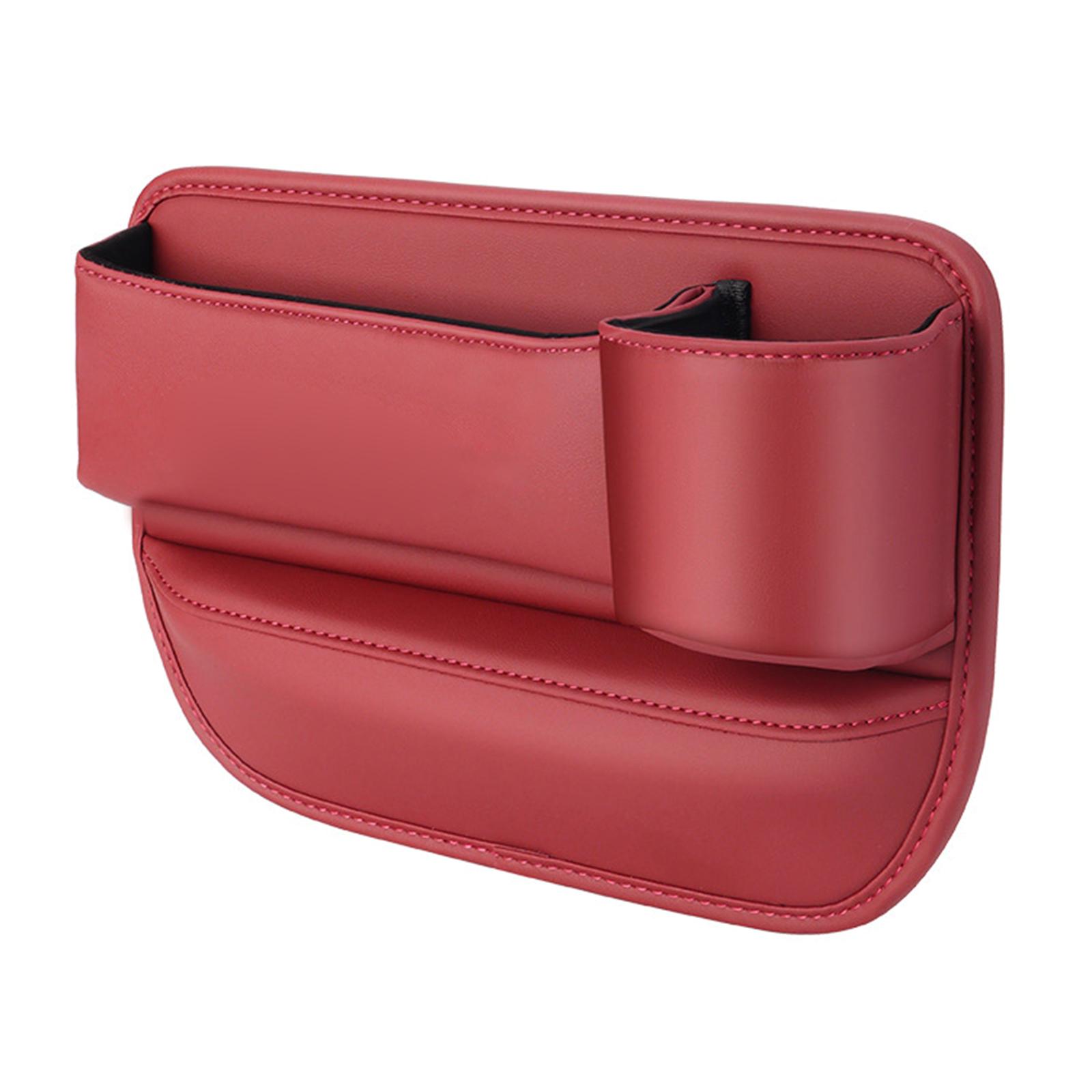 

Interior Accessory Seat Filler with Cup Holder Leather Organizer Box Auto Bag Front Seat Storage Box