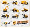 12in1 Alloy Engineering Trucks 1:64 Mini Construction Model Vehicle Mini Alloy Cars Loader Tractor Excavator Toy for Boys Gifts
