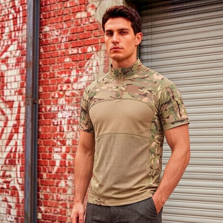

Зелена бавовняна трикотажна сорочка Polo Combat Tactical Shirt Тактичне спорядження M