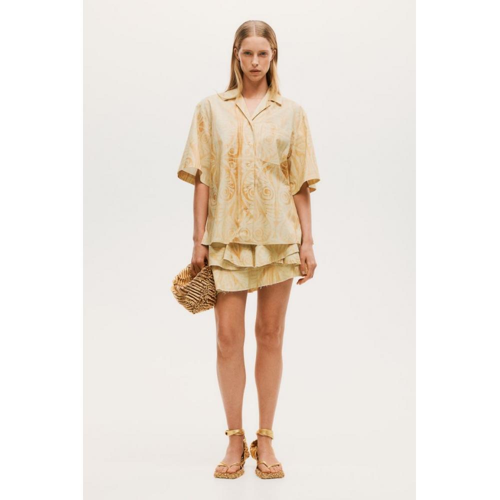 

Ярусная юбка с узором HM, пастельно-желтый узор