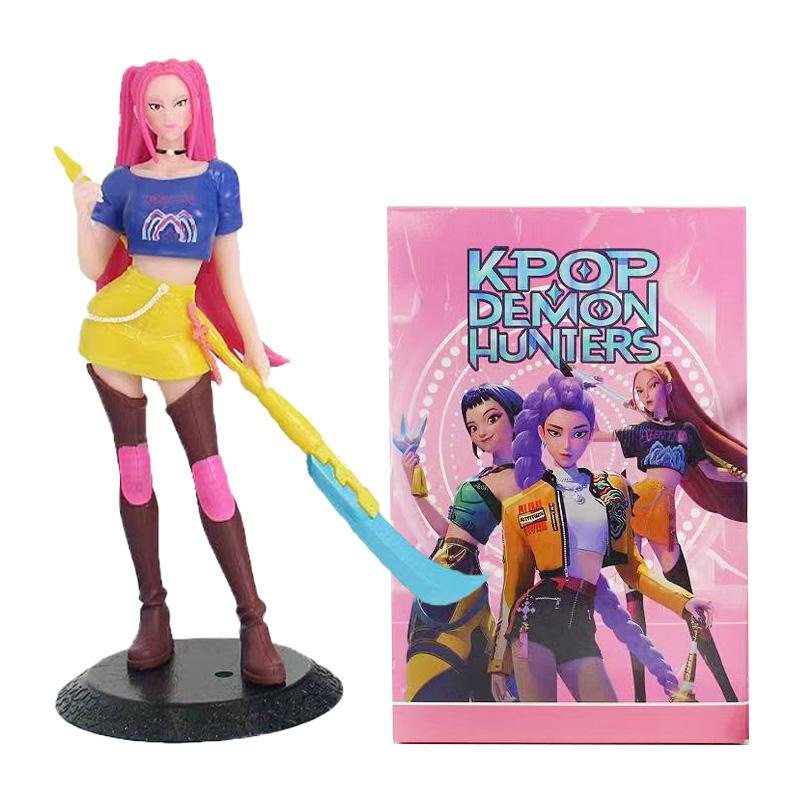18cm Kpop Demon Hunters Figure Toy Cartoon Rumi/Mira/Zoey Action Figure PVC Desktop Decoration Model Doll Toy Fans Gift