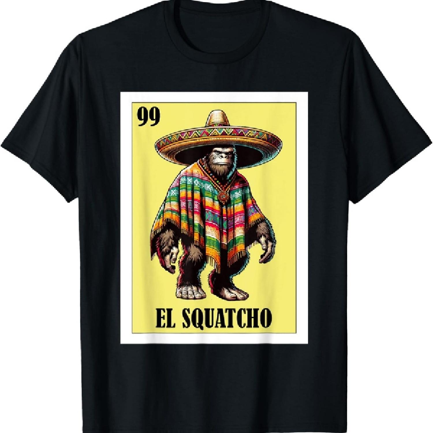 

Funny Mexican Bigfoot Design - El Squatcho T-Shirt XXXXXL чёрный