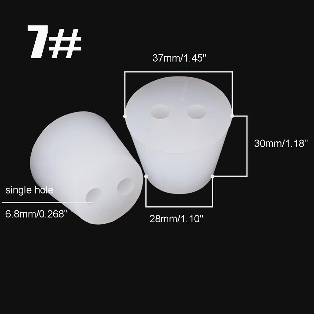 1-2pcs White Silicone Lab Stopper, Tapered Rubber Plug 4# To 12#, Tight Seal for Test Tubes, Flasks & Fermentation Vessels